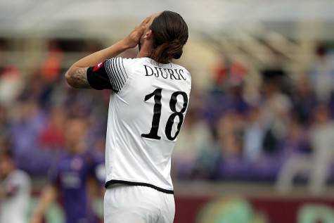 FLORENCE, ITALY - MAY 03: Milan Djuric of AC Cesena shows his dejection during the Serie A match between ACF Fiorentina and AC Cesena at Stadio Artemio Franchi on May 3, 2015 in Florence, Italy.  (Photo by Gabriele Maltinti/Getty Images)