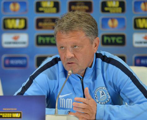 FC Dnipro Dnipropetrovsk  head coach Myron Markevych gives a press conference in Kiev on May 13, 2015, on the eve of the UEFA Europa League semi-final second leg football match between FC Dnipro Dnipropetrovsk and SSC Napoli.                                                   AFP PHOTO / GENYA SAVILOV        (Photo credit should read GENYA SAVILOV/AFP/Getty Images)