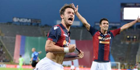 BOLOGNA, ITALY - JUNE 09:  Gianluca Sansone # 11 of Bologna FC celebrates after scoring the opening goal during the Serie B play-off final match between Bologna FC and Pescara Calcio at Stadio Renato Dall'Ara on June 9, 2015 in Bologna, Italy.  (Photo by Mario Carlini / Iguana Press/Getty Images)