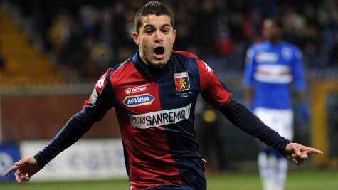 GENOA, ITALY - FEBRUARY 24:  Iago Falque of Genoa CFC celebrates after scoring the opening goal during the Serie A match between UC Sampdoria and Genoa CFC at Stadio Luigi Ferraris on February 24, 2015 in Genoa, Italy.  (Photo by Getty Images/Getty Images)