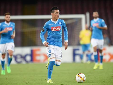 NAPLES, ITALY - SEPTEMBER 17: Josè Maria Callejon of Napoli in action during the UEFA Europa League match between Napoli and Club Brugge KV on September 17, 2015 in Naples, Italy. (Photo by Francesco Pecoraro/Getty Images)