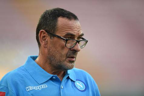 NAPOLI, ITALY - SEPTEMBER 17: Napoli's coach Maurizio Sarri looks on during the UEFA Europa League match between Napoli and Club Brugge KV on September 17, 2015 in Naples, Italy. (Photo by Francesco Pecoraro/Getty Images)