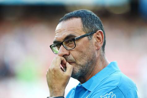 NAPLES, ITALY - SEPTEMBER 17: Napoli's coach Maurizio Sarri looks on during the UEFA Europa League match between Napoli and Club Brugge KV on September 17, 2015 in Naples, Italy. (Photo by Francesco Pecoraro/Getty Images)