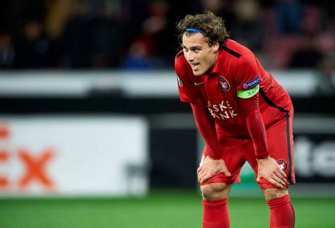 HERNING, DENMARK - OCTOBER 22: Erik Sviatchenko of Midtjylland looks dejected during the UEFA Europa League match between FC Midtjylland vs SSC Napoli at MCH Arena on October 22, 2015 in Herning, Denmark. (Photo by Lars Ronbog / FrontZoneSport via Getty Images)