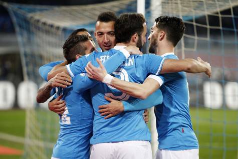 Il gruppo del Napoli festeggia (© Getty Images)