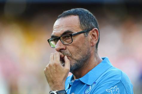 NAPLES, ITALY - SEPTEMBER 17:  Napoli's coach Maurizio Sarri looks on during the UEFA Europa League match between Napoli and Club Brugge KV on September 17, 2015 in Naples, Italy.  (Photo by Francesco Pecoraro/Getty Images)