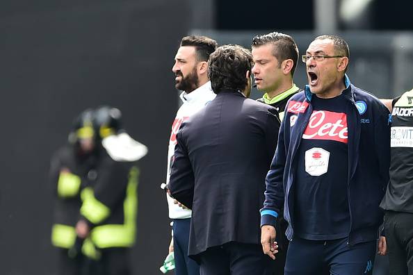 Sarri protesta in Udinese-Napoli