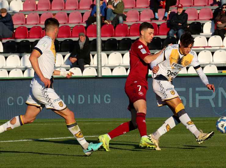 Fortini impegnato con la maglia della Juve Stabia