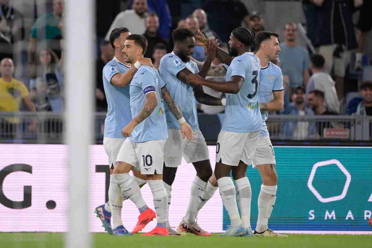 La Lazio esulta dopo un gol