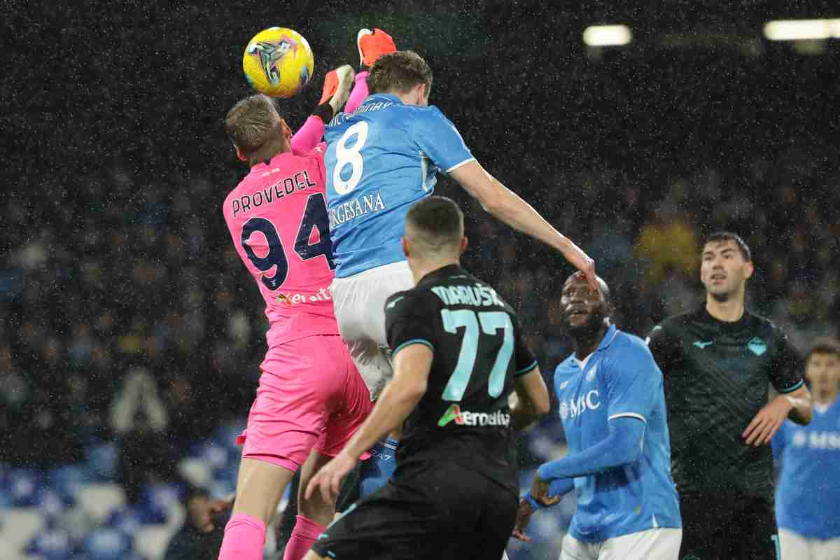 Un momento di Lazio-Napoli